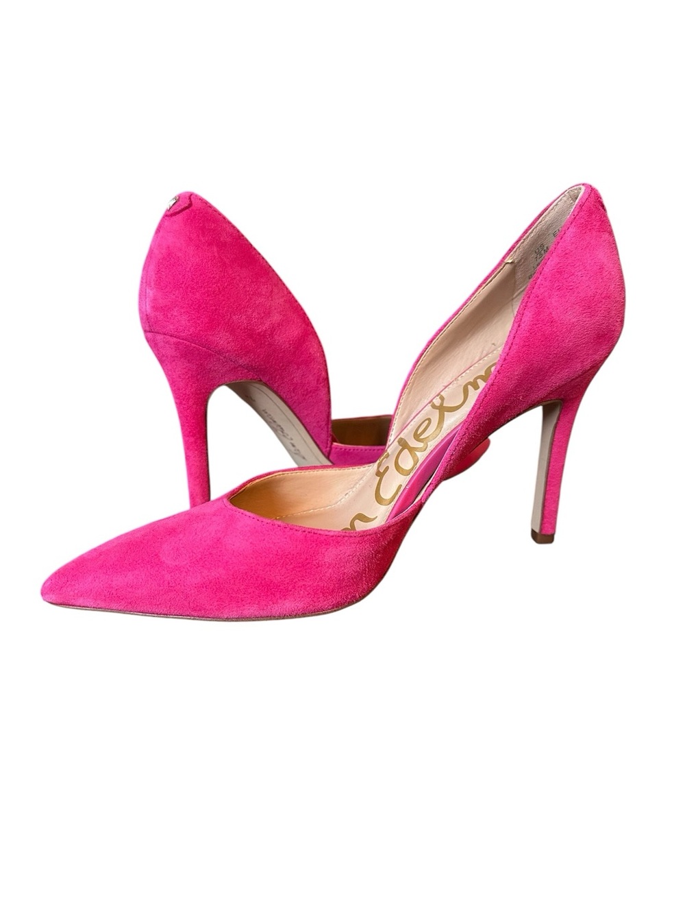 Sam Edelman Hot Pink Suede D'Orsay Pointed-Toe Pumps New, 7.5 - Picture 6 of 10